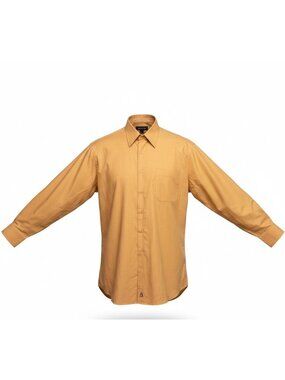 Nordstrom Mens Yellow Cotton Long Sleeve Button-Up Shirt With Pocket Size 17 1/2